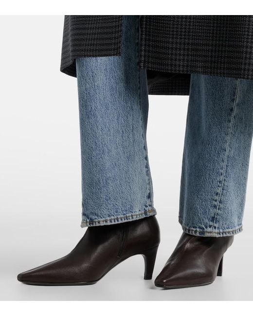 Jude Black Cave Leather Ankle Boots