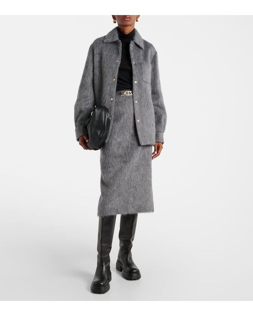Moncler Gray Bleistiftrock Aus Einem Wollgemisch