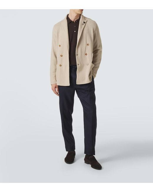 Lardini Blue Wool Slim Pants for men