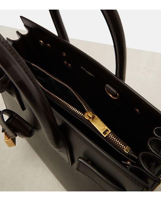 Saint Laurent Black Tote Sac De Jour Baby Aus Leder