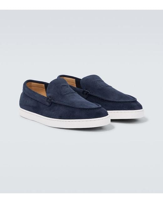 Christian Louboutin Slip-Ons Varsiboat Aus Veloursleder in Blue für Herren