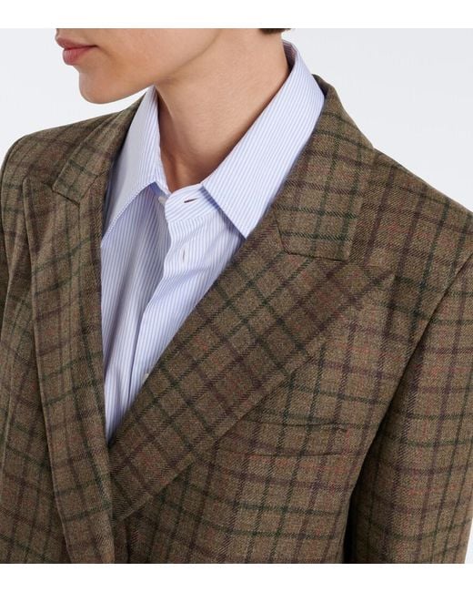 Blazé Milano Green Everyday Checked Wool And Cashmere Blazer