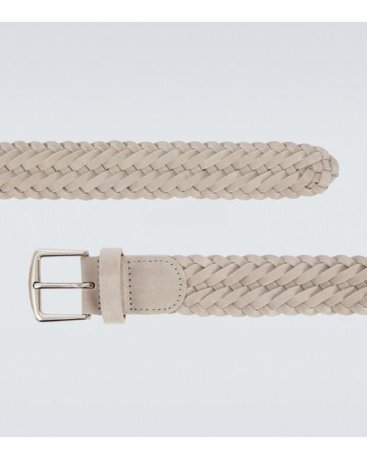 Loro Piana Multicolor Woven Suede Belt for men