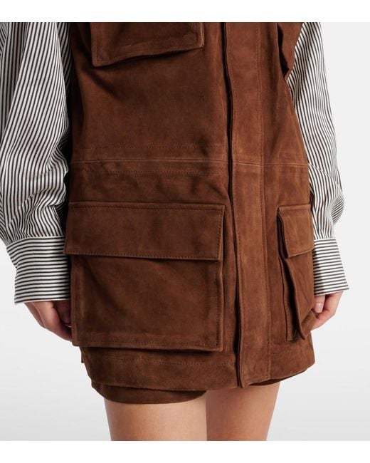 Frankie Shop Brown Turin Oversized Suede Jacket