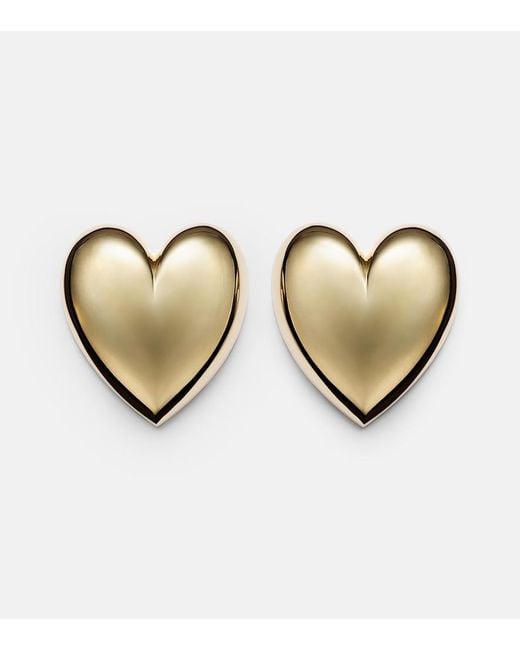 Jennifer Fisher Brown Puffy Heart-Plated Earrings