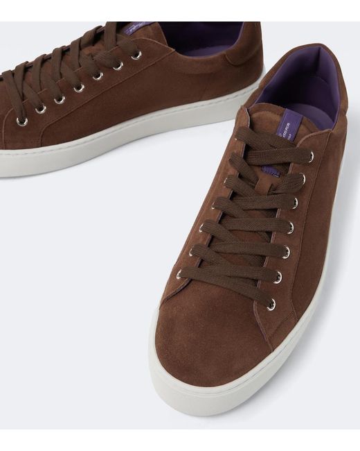 Ralph Lauren Brown Suede Sneakers for men