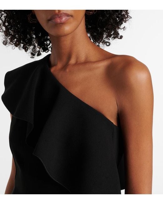 Max Mara Black Giacomo Ruffled Sable Minidress