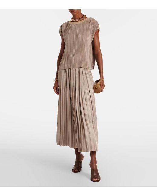 Joseph Natural Cedre Plisse Satin Top