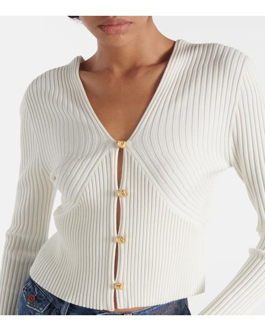 Chloé White Wool-Blend Cardigan