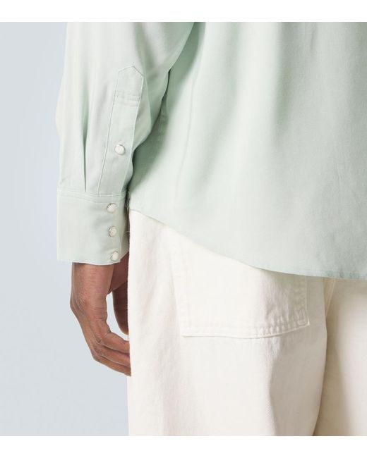 Visvim Green Four Corners Printed Canvas Shirt for men