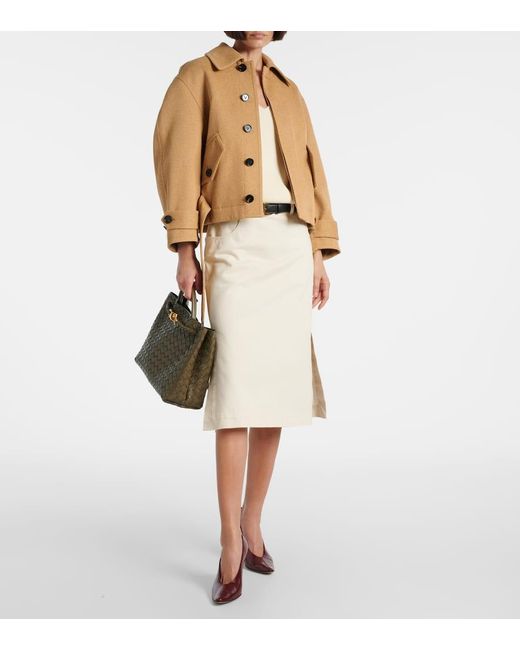 Bottega Veneta Brown Bomberjacke Aus Einem Baumwollgemisch