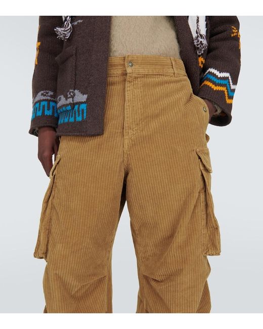 Alanui Natural Velvet Corduroy Cargo Pants for men