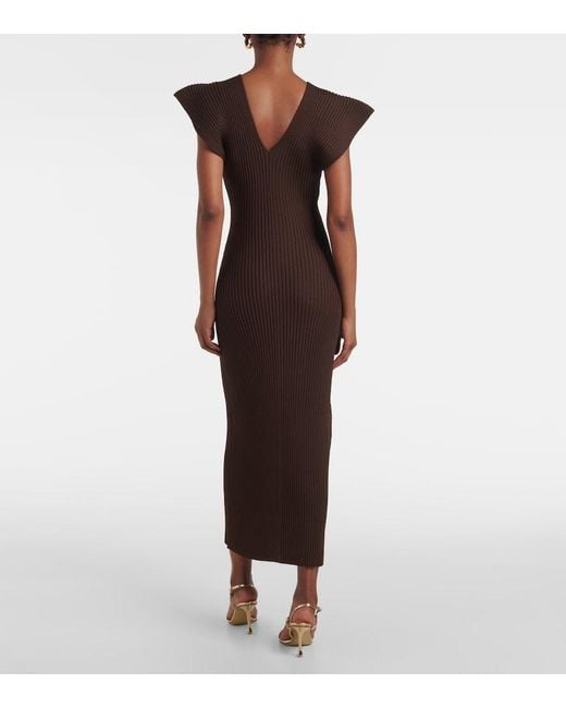 Altuzarra Brown Ribbed-Knit Maxi Dress