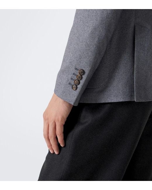 Eleventy Gray Wool, Cotton, And Cashmere Blazer for men