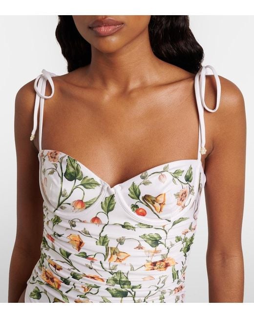Agua Bendita White Rabano Floral Swimsuit