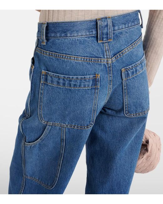 Tory Burch Blue High-Rise Cargo-Jeans