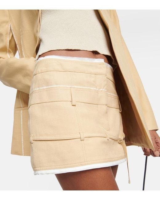Jacquemus Brown Beige Le Chouchou 'la Mini Jupe Caraco' Miniskirt
