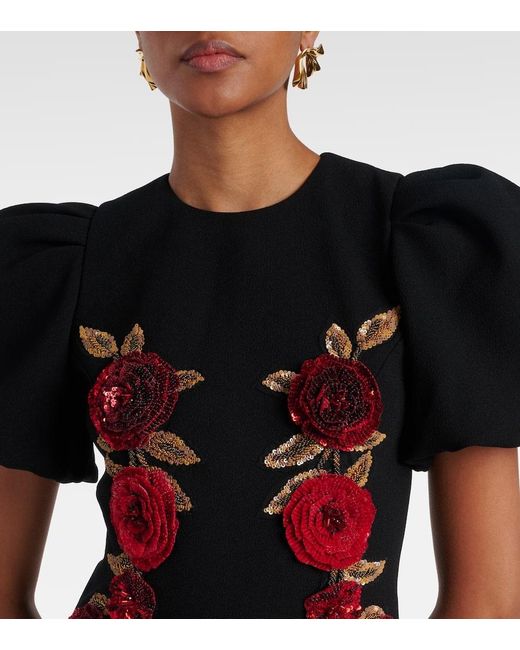 Rebecca Vallance Black Midikleid Rosette Mit Pailletten