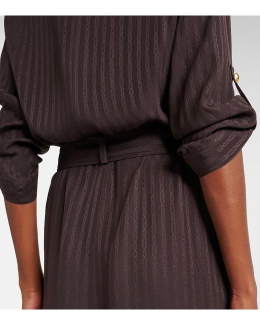 Tom Ford Brown Striped Belted Shirt Dress