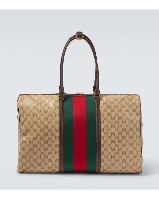 Borsa Da Viaggio Medium Web Stripe Gg di Gucci in Brown da Uomo