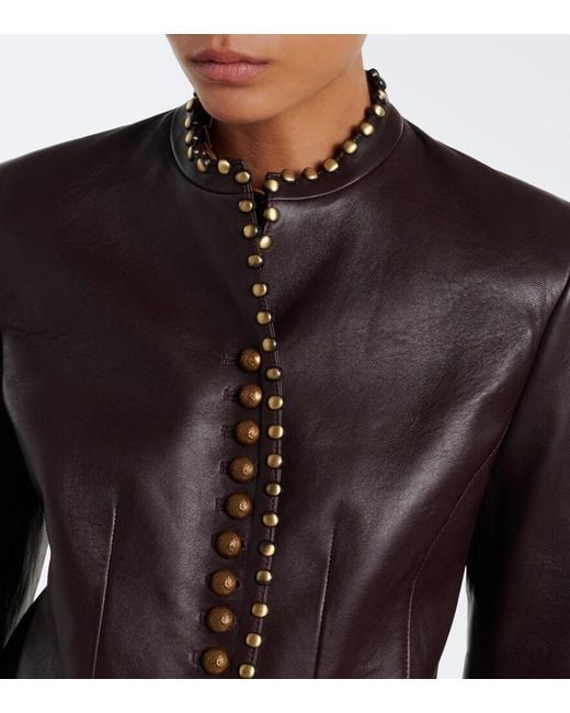 Etro Black Studded Leather Jacket
