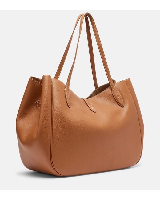 Polo Ralph Lauren Brown Polo Id Large Leather Tote Bag