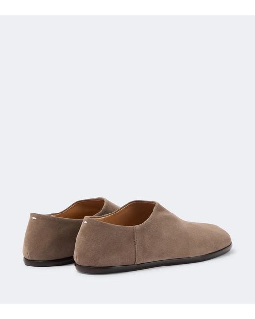 Maison Margiela Brown Tabi Suede Slip-Ons for men