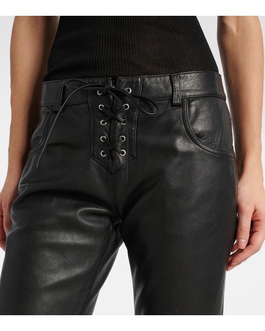 Pantalon Droit Vanel En Cuir Isabel Marant en coloris Blue