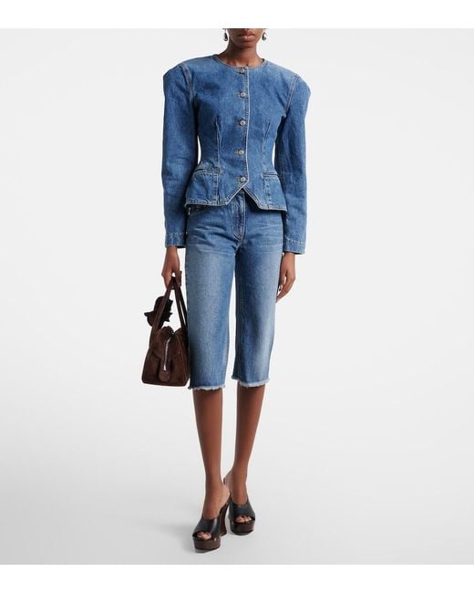 Magda Butrym Blue Faded Capri Jeans