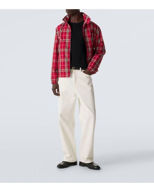 Burberry Red Check Wool-Blend Jacket for men