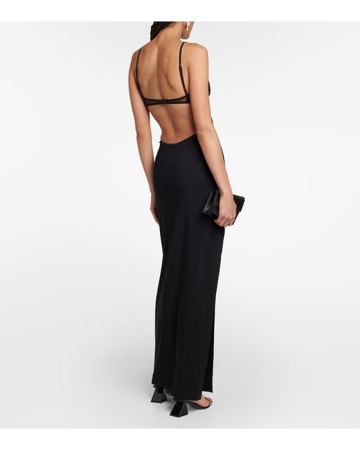 Nensi Dojaka Black Embellished Maxi Dress
