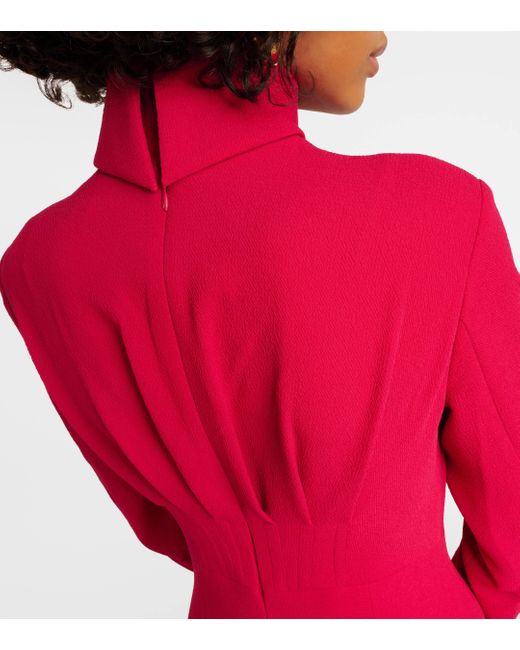 Robe longue Oakley en crepe Emilia Wickstead en coloris Red