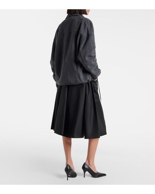 Prada Black Re-Nylon Belted Midi Skirt