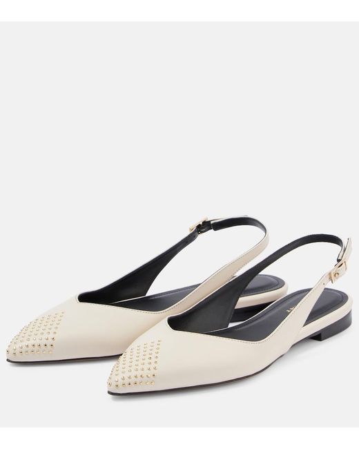 Isabel Marant Black Branee Studded Leather Slingback Flats