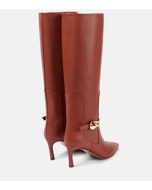 Zimmermann Red Harlow 65 Leather Knee-High Boots