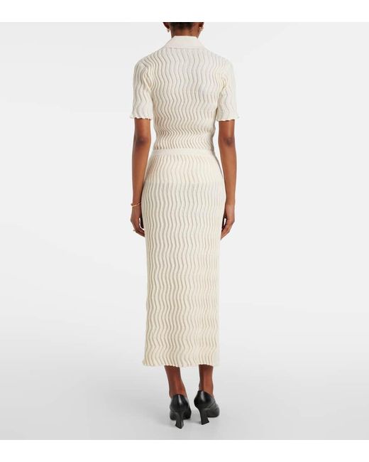 Jupe Midi En Laine Bottega Veneta en coloris Natural