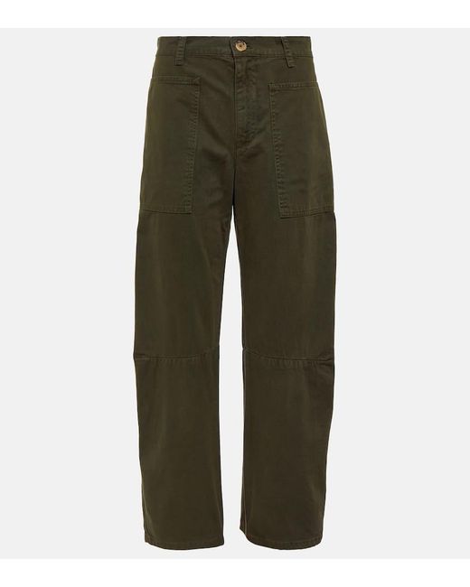 Pantalones Brylie de sarga de algodon Velvet de color Green