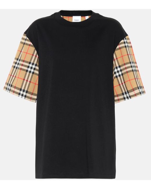 Burberry Black Vintage Check Cotton T-shirt