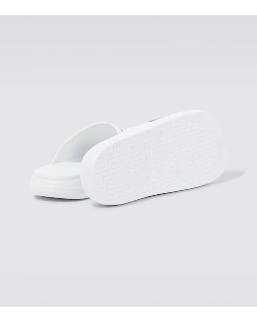 Sandalo Slider Con Nastro Web di Gucci in White da Uomo