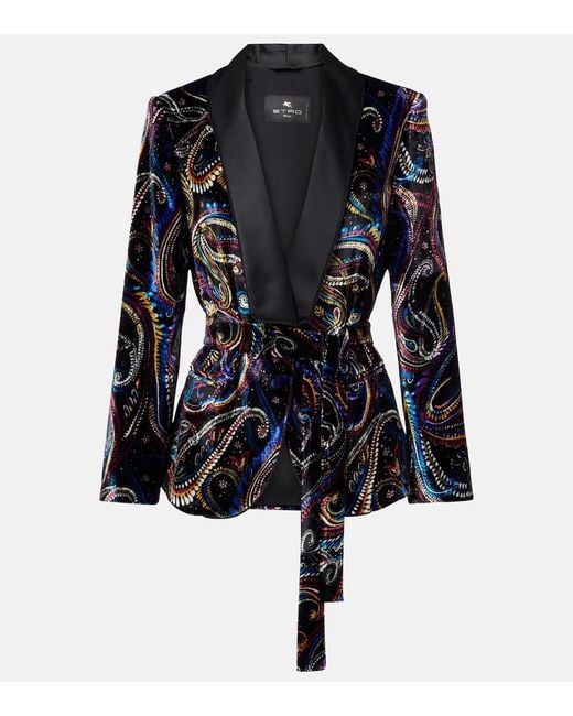Etro Black Velvet Blazer