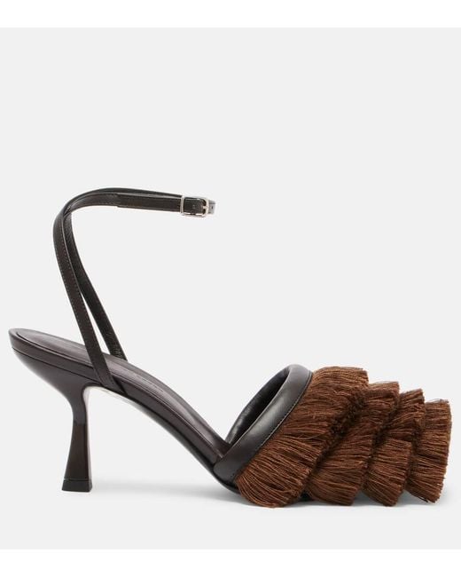 Christopher Esber Brown Castanet Fringed Leather Sandals
