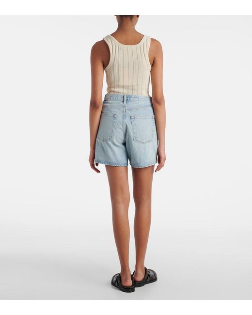 Agolde Blue V-Waist Bermuda Shorts