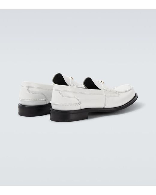 Prada White Leather Loafers for men