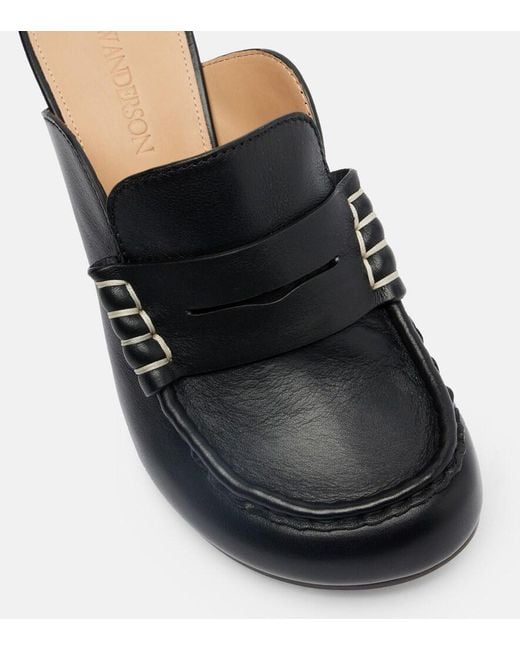 J.W. Anderson Black 75 Leather Mules