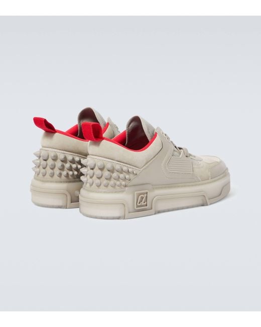Christian Louboutin White Astroloubi Leather And Suede Sneakers for men