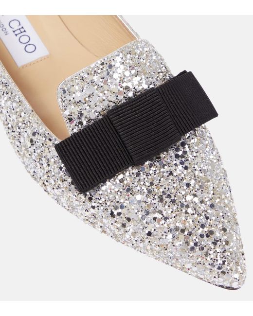 Jimmy Choo Metallic Gala Glitter Flat