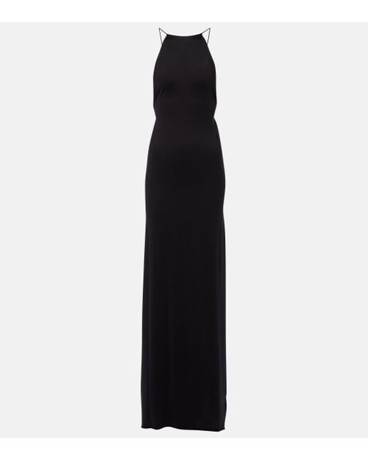 Coperni Black Suspended Triangle Open-back Maxi Dress