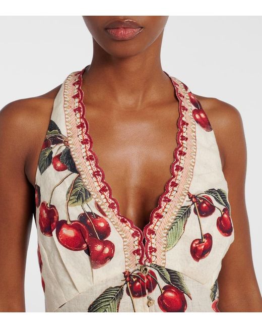 Camilla Natural Notes From The Road Printed Linen Romper