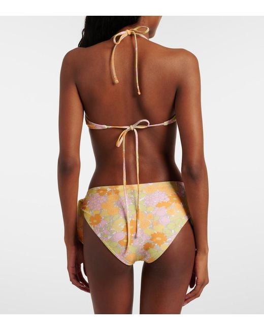 Chloé Multicolor Bow-Detail Floral Bikini Top