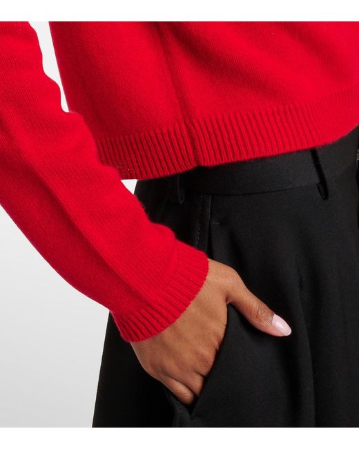 Jardin Des Orangers Red Wool And Cashmere Cardigan